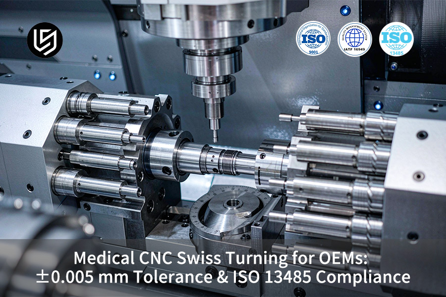 Las máquinas de torneado CNC suizo para el sector médico fabrican piezas con una precisión de ±0,005 mm.