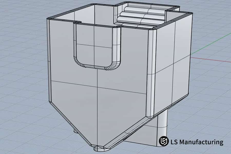 Vista estructural detallada del prototipo de silicona médica de LS Manufacturing