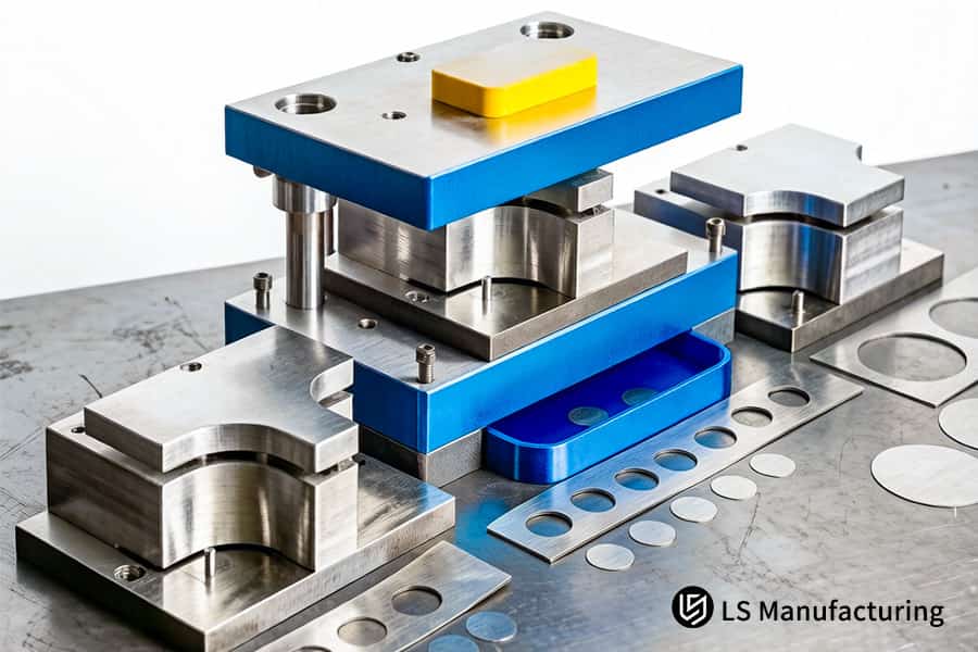 Hydraulic stamping presses form 1018 steel plates into heavy-duty gearbox mounting components.