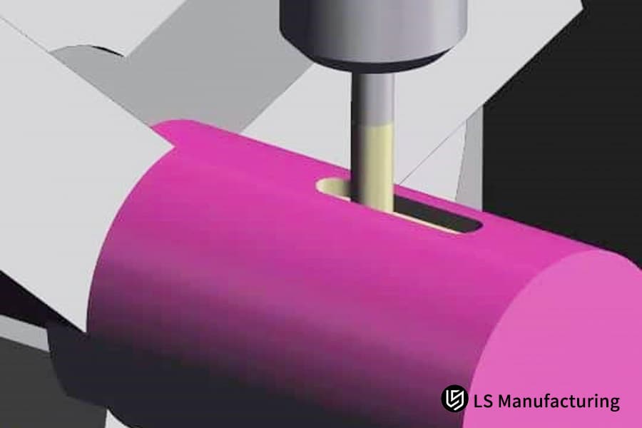 Cilindro rosa mecanizado con herramienta de torno de LS Manufacturing.jpg