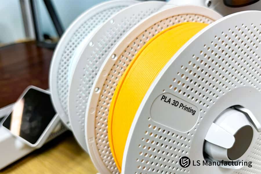 PLA 3D printing service stores specialized engineering grade filament reels for functional prototyping.