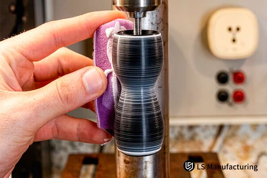 PLA Plus 3D printing service performs compression testing on custom handle components for power tools.