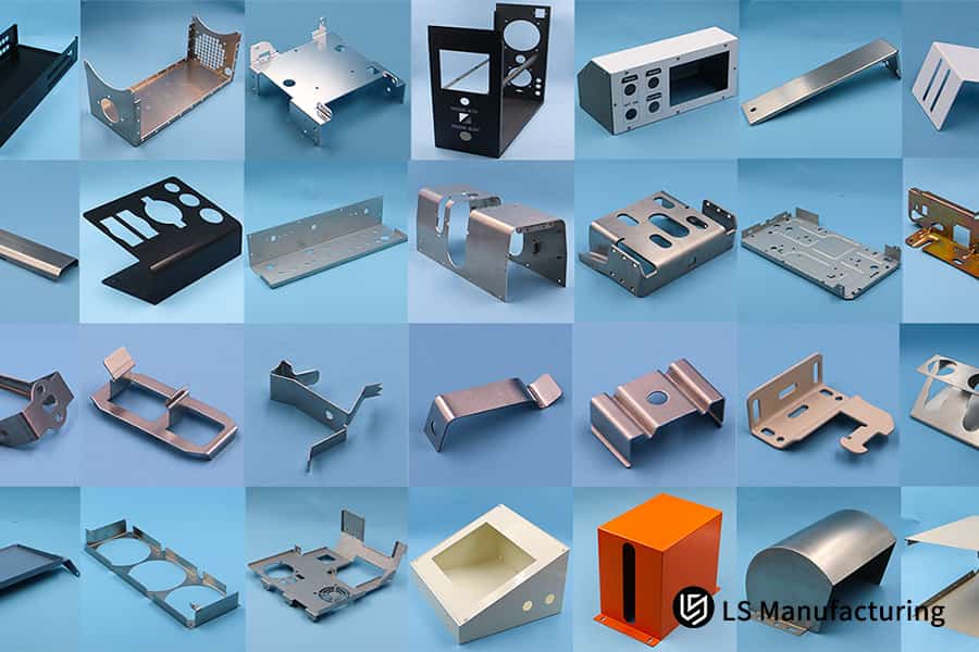 Display of various precision bent metal parts