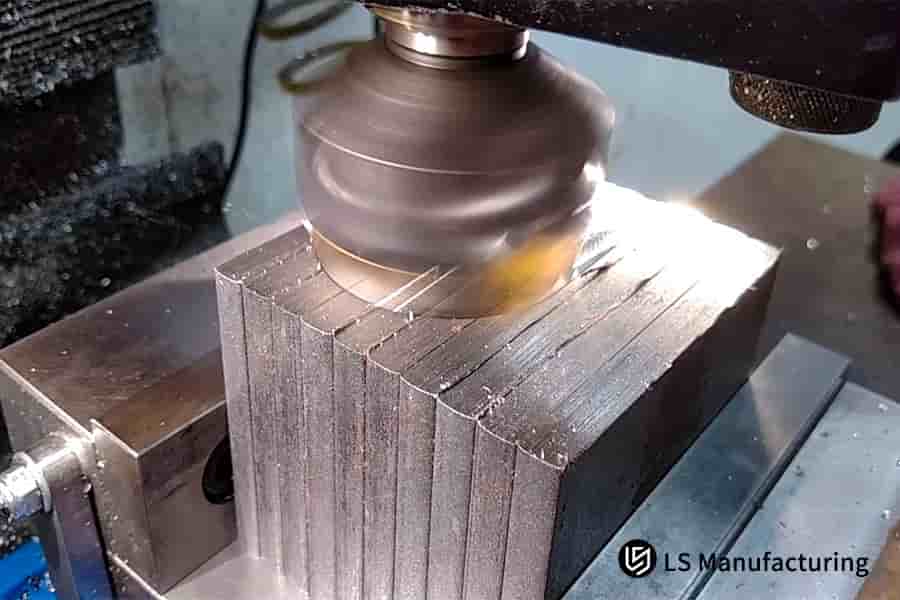 Precision CNC milling in action close-up by LS Manufacturing
