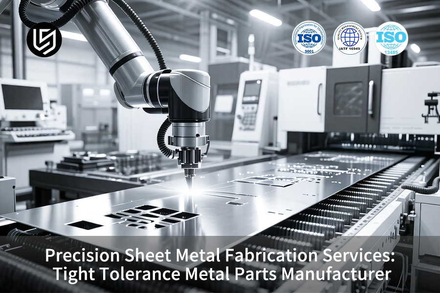 A robotic arm performs high-precision metal forming under ISO-certified tight tolerance management.