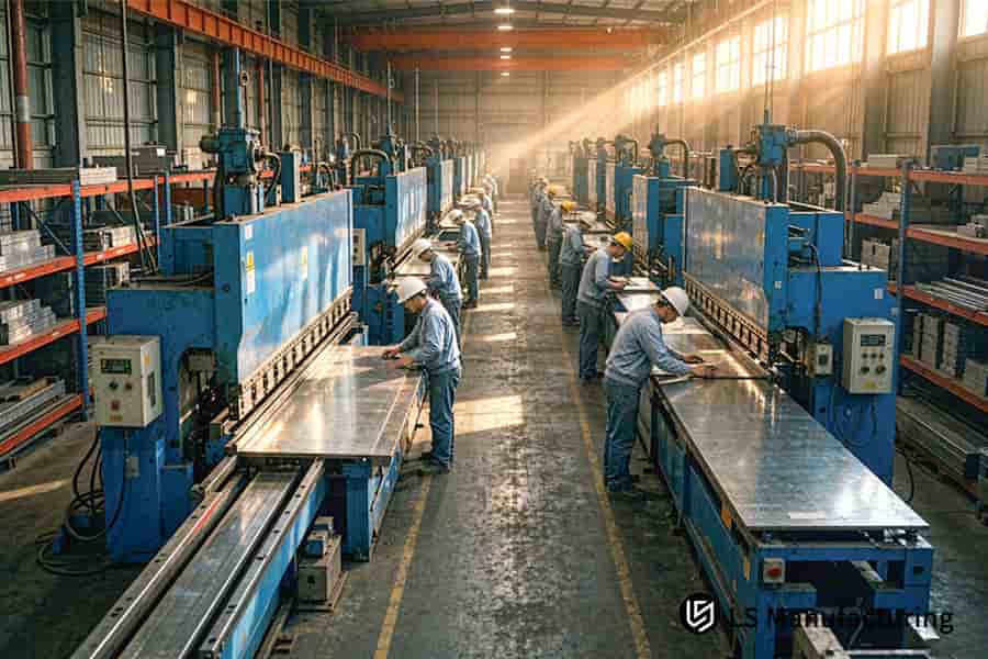A fabricação de chapas metálicas a preços acessíveis reduz o prazo de entrega em 42,8% neste caso.