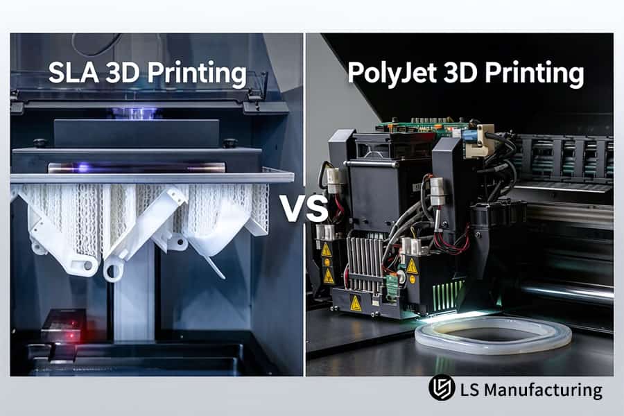 SLA 3D 打印制造镜头,而 PolyJet 构建密封圈。