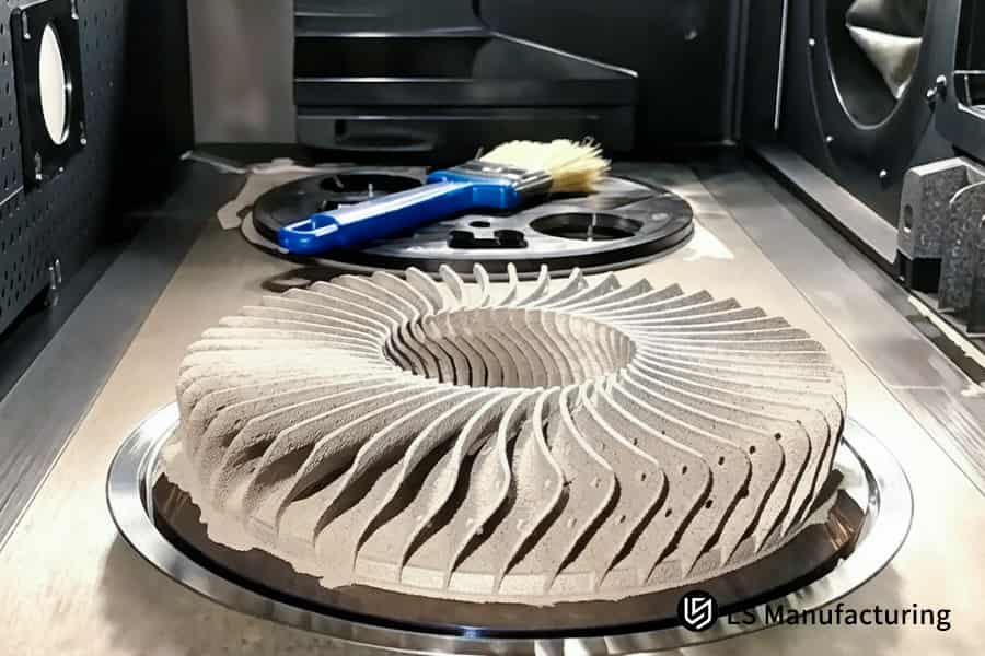 SLS 3D プリンティングは、高性能産業試験用の複雑なポリアミド タービン ブレードを構築します。