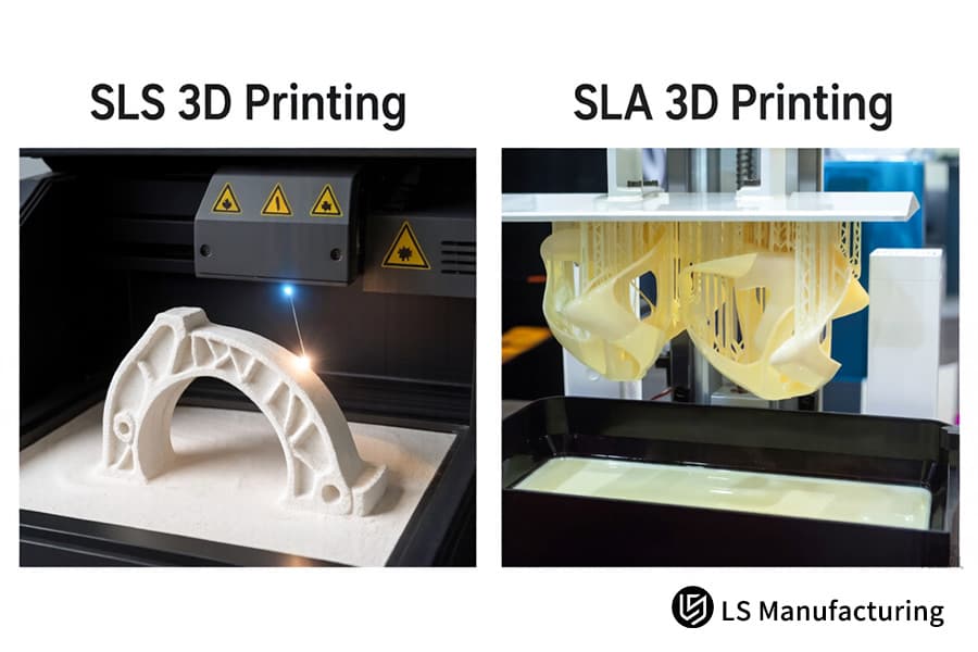精密3Dプリンティングでは、レーザー硬化させた白いナイロン部品とSLA樹脂部品が使用されている。