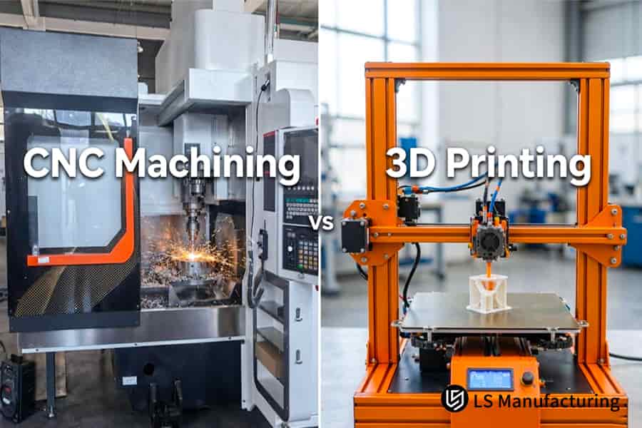 Lavorazione CNC contro stampa 3D: la lavorazione dell'involucro di un veicolo elettrico taglia l'alluminio 6061-T651 sotto liquido di raffreddamento mentre un ugello estrude strati di polimero.
