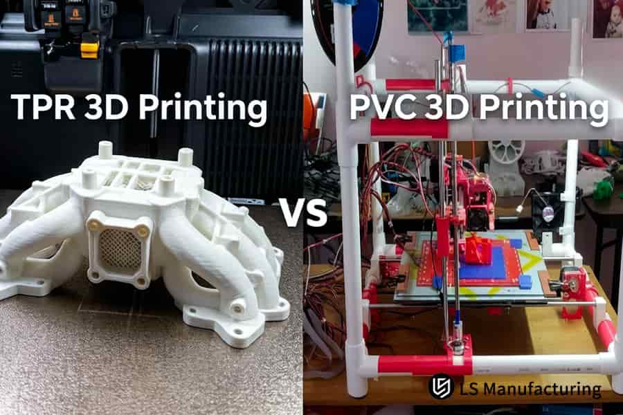 TPR and PVC pipes are compared for 3D printing large mechanical frame structures and custom components.