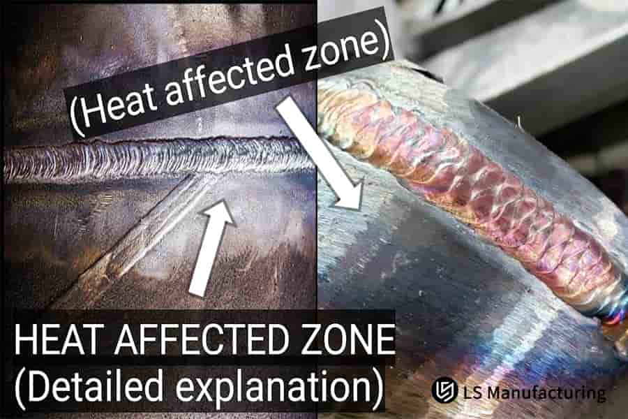 Cross-section showing HAZ in a welded joint